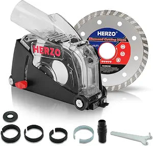 HERZO Dust Shroud Dust Extraction Cutting Guard for 5 inch and 4-1/2 inch Angle Grinder