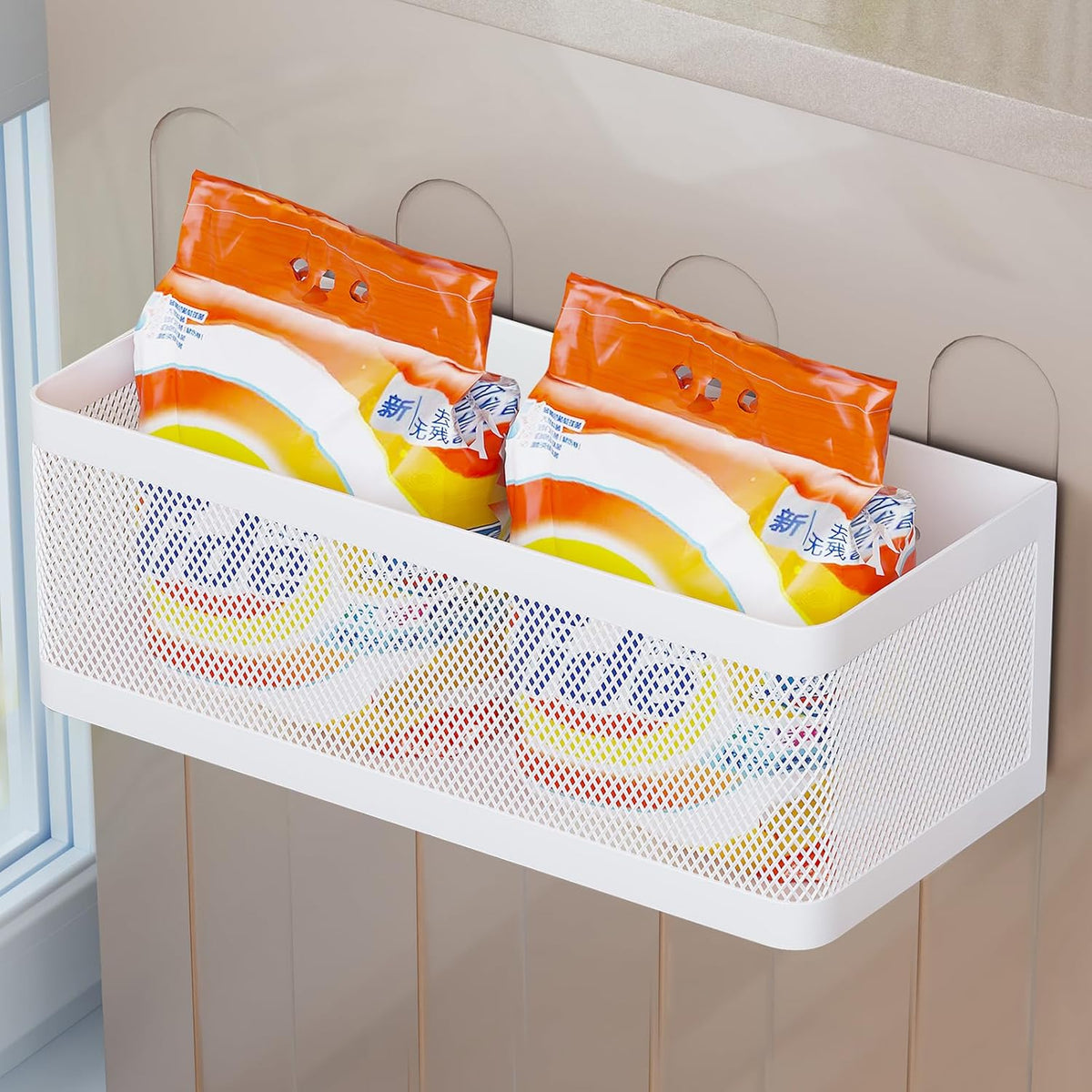 Magnetic Shelf for Washing Machine, White, L13.78in*W5.12in*H3.94in