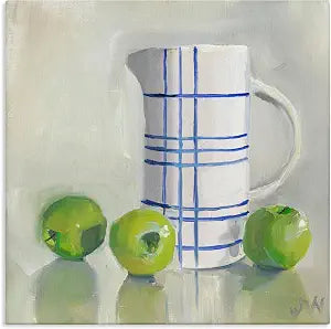 Stupell Industries Apples Pitcher Still Life, 17 x 17 Inch Canvas Wall Art