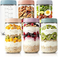 KEMORELA 24oz Overnight Oats Containers with Lids,Thick Glass Salad Jars