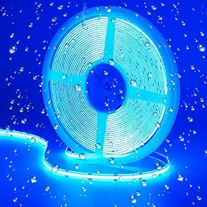 GOMING 32.8ft(10M) DC 24V Blue COB LED Strip Light IP65 Waterproof 3840LEDs
