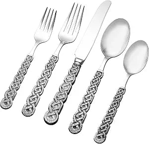 Hampton Forge Scotts Antique 18/10 Forged 5 Piece Set, 1.00 LB, Metallic