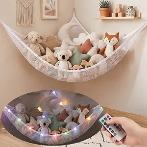Stuffed Animals Hammock with Remote Control Toy Net Room Decor Storage