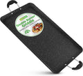 Nutrichef Double Burner Griddle, Non-Stick Stove Top Griddle for Gas Stove, Dishwasher Safe, Heatproof Bakelite Handles, Even Heat Distribution, PFOA & PFOS Free, 20'' x 12'' x 0.8'' Inch (Black)