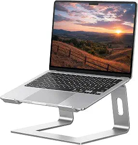SOUNDANCE Laptop Stand, Aluminum Ergonomic Desk Riser, 10-15.6", Silver
