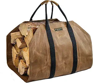 Readywares Firewood Carrier - Camping Waxed Canvas Camping Log Carrier, Tan