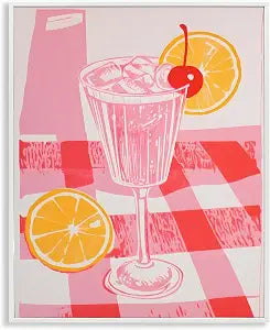 Pink Lemonade Tablecloth Kitchen, 16 x 20 Inch Framed Gicle Print