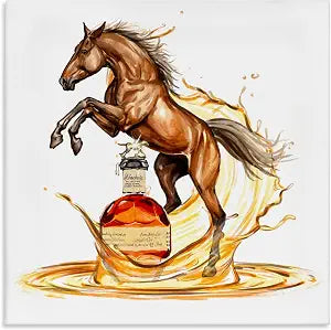 Southwestern Horse and Whiskey, 24 x 24 Inch Canvas Wall Art