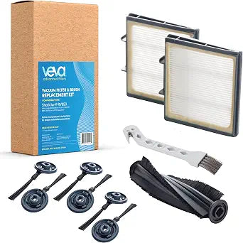 Veva Filter for Shark Ion  Shark Vacuum Filter Replacement for AV751, R85, RV850, RV851WV, R71, R72, R75, S86, S87, R87, R76, RV871, and RV761-2 HEPA Filters, 1 Main Brush & 6 Side Brushes