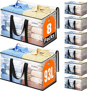 Moving Bags, Extra Large Heavy Duty Storage Bags, 93L, 8 Packs