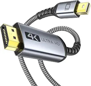 Warrky 4K Mini DisplayPort to HDMI Cable 6FT, 4K@30Hz Thunderbolt to HDMI