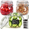 17oz Glass Jars with Airtight Lids 3 Pack, Wide Mouth Storage Canisters