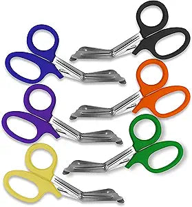 SURGICAL ONLINE 6 Pc EMT Trauma Shears - Multi-Color, Heavy Duty, Non-Stick Stainless Steel Blades, Ideal for EMS, Nurses, and First Aid