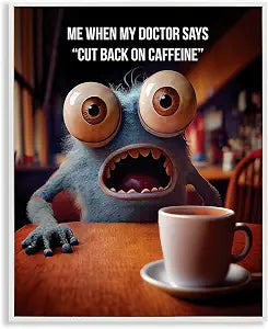 Monster Coffee Humor Kitchen, 11 x 14 Inch Framed Gicle Print