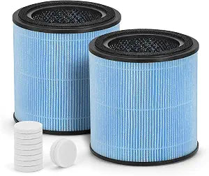 2-Pack AP0601 True HEPA Replacement Filter, Compatible with AP0601/AP0601-RF Air Pu-rifier, with H13 True HEPA Filter and High-Efficiency Activated Carbon 4-IN-1 Filtration, 2 Packs
