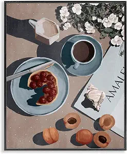 Morning Brunch Fruit Coffee, 16 x 20 Inch Framed Gicle Print