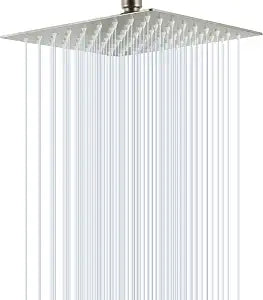 SOLVEX Rain Shower Head - High Pressure Rainfall Shower Head Made of Stainless Steel - High Flow Waterfall Bathroom Square Showerhead (8" Chrome,SP-50018)