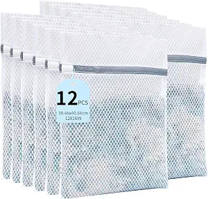 12PCS Laundry Bags Mesh Wash Bags,12X16IN Mesh Laundry Bags