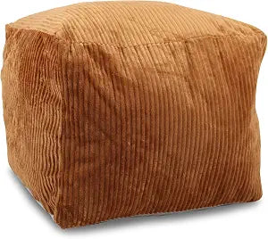 Sexysamba Square Corduroy Pouf Cover Only, 20"x 16" Unstuffed Decorative Ottoman Foot Stool Rest, Washable Storage Bean Bag Chair Floor Pouf Covers for Living Room Bedroom, Coffee