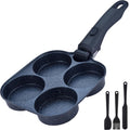 4 Egg Pan, Nonstick Pancake Breakfast Pan, Detachable Handle for Induction