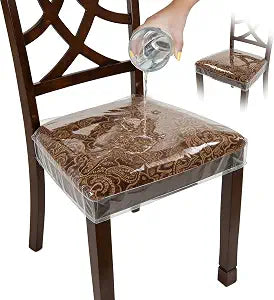 Plastic Chair Covers, Seat Protectors, Vinyl, Fits 16-18 Inch, 2 Pack Set