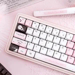 PBT Keycaps Peach Chocolate Pink White 130 Keys MX Switch Key Cap