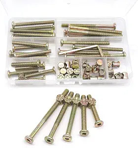 Dream on me, Delta, Graco, Fisher Crib Screws and Bolts Kit - 25-Piece M6-1.0x40mm/50mm/60mm/70mm/80mm Furniture Barrel Bolts Assortment for Bunk Beds and Cribs