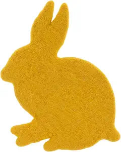 Boston International Spring Garden Felt Bunny Trivet, 6.5" x 9.5", Yellow