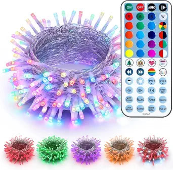 Brizled RGB Christmas Lights, Orange Purple Halloween Lights 200 LED 66 ft