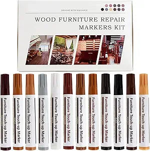 SEISSO Furniture Pens for Touch Up, 12 Colors Wood Scratch Repair Markers