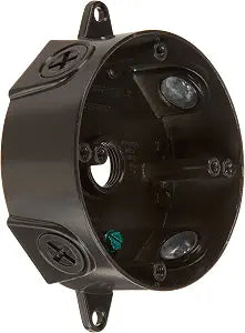 RAB Lighting VXCA 4" Round Weatherproof Outdoor Electrical Box, Die Cast Aluminum, 1/2" Hub, UL Listed Wet  Outdoor Junction Box for Floodlights, Cameras, Outlets  Bronze