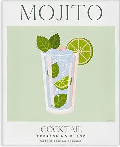 Stupell Industries Tropical Mojito Cocktail, 16 x 20 Inch Canvas Wall Art