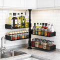MIXOO Spice Rack Organizer Tension Pole, 4-Tier Adjustable Spice Organizer