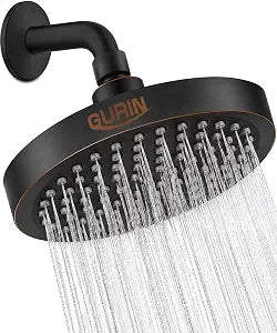 GURIN Shower Head - Luxury Oil Rubbed Black Finish - Rain Showerhead 6 Inch