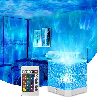 Ocean Wave Projector Light,16 Colors Water Ripple Romantic Ambient Lighting