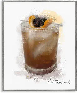 Old Fashioned Cocktail Splash, 11 x 14 Inch Framed Gicle Print