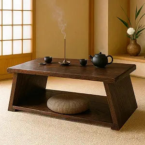 Japanese Low Floor Table Folding Coffee Tables, Paulownia Wood Tables Tatami Tables Meditation Table