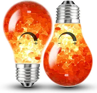 Dimmable Himalayan Salt Lamp Light Bulbs,A60 Amber Light Bulb 2200K, 2Pack