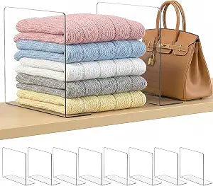 SortNStore Shelf Dividers for Closet Organization: 10" Tall x 12" Deep