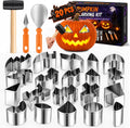 LOEUO 23 Pcs Pumpkin Carving Kit with 3 Heavy-Duty Tools & 20 Stencils