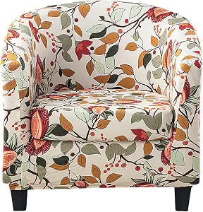 NILUOH Club Chair Slipcover 2-Piece Stretch Barrel Chair Slipcovers Tub Chair Slipcovers Soft Spandex Armchair Covers Swivel Chair Cover Sofa Cover Furniture Protector for Living Room