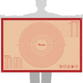 Extra Large Silicone Pastry Mat for Counter Rolling Dough,36x24 Inch,0.75mm Thick,Non Slip Silicone Baking Mat with Measurement(36 x 24 In,Red)