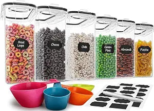 M MCIRCO 6 Piece 4L /135.2oz Cereal Container Set, Food Storage Containers