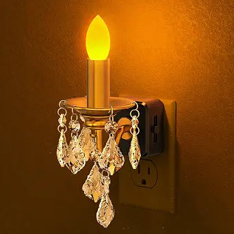 Briignite Chandelier Night Lights Plug into Wall,Amber Night Light Dimmable