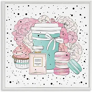 Modern Glam Dessert Still Life, 17 x 17 Inch Framed Gicle Print
