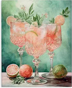 Stupell Industries Pastel Grapefruit Cocktail, 16 x 20 Inch Canvas Wall Art