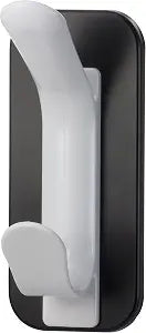 Officemate Magnet Plus Magnetic Double Coat Hook, 5-Inch White Hooks with Heavy-Duty Magnetic Backing for Coats, Hats, Bags and Office Storage