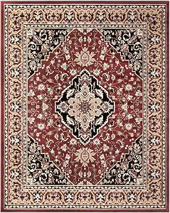 Superior Glendale Indoor Runner Rug, Floral Medallion, 3'x5', Red