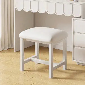 White Vanity Stool, Small Vanity Chair, Makeup Bench Seat for Deak