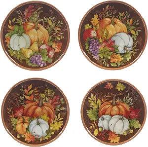 Certified International Harvest Blessings 8.5" Salad/Dessert Plate, Multicolor, Medium, Set of 4